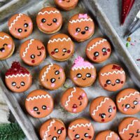 image of adorable gingerbread macarons